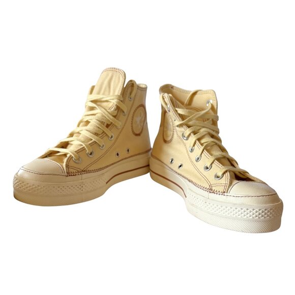 Converse CTAS High-Top Sesame Egret Platform Sneakers Sz.7 - Never Worn - Picture 2 of 5